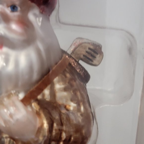 Christmas Holiday 18 Hole Golfer Santa Claus Glass Ornament Metallic Decor 5" - Picture 8 of 9